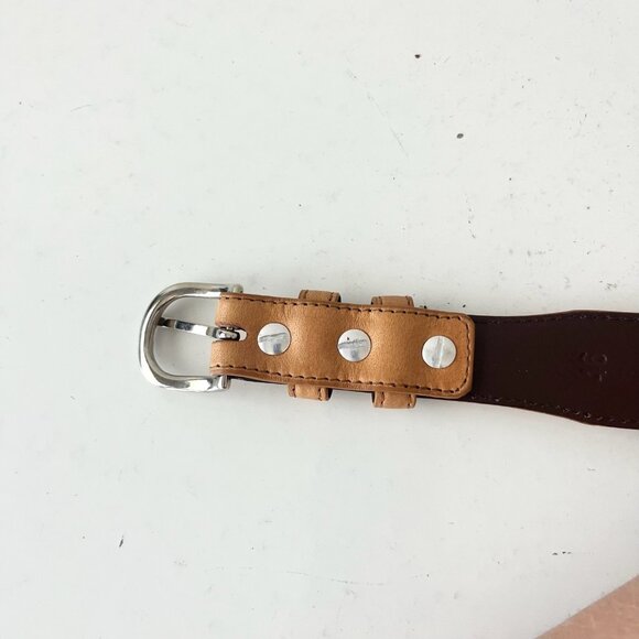 NEW Rod Patrick Boots Mens Western Belt 1.25" Sz 38 Tan Horse Leather Taper End - Picture 4 of 10